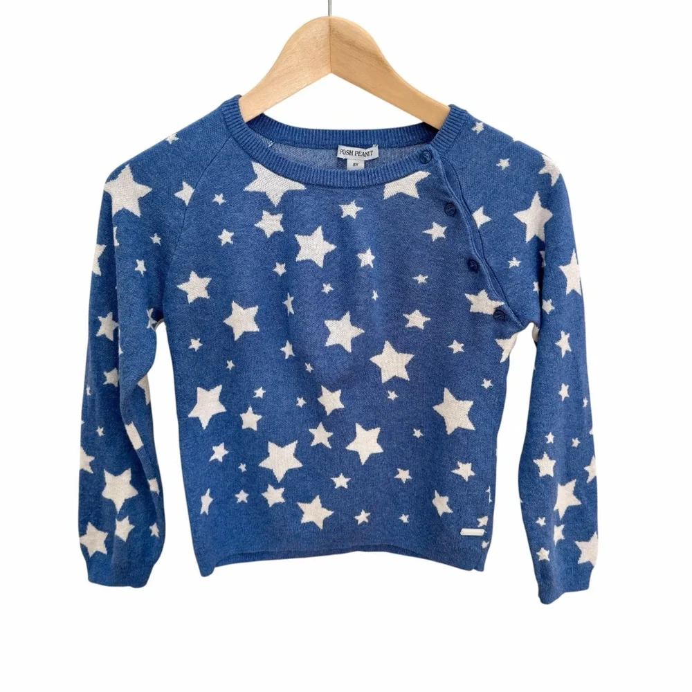 Posh Peanut Bamboo Navy Galaxy Kimono Sweater Size 8